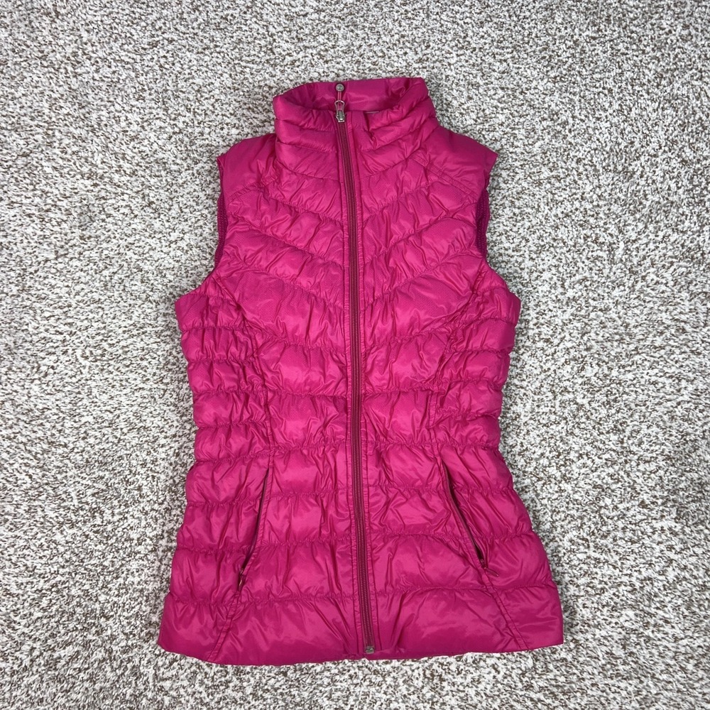 Athleta Vest Womens XS Pink Down Puffer Quilted Lightweight Downalicious Deluxe